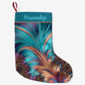 Petite Chaussette De Noël Plumes élégantes Gold Lilac Noël (Devant)