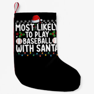 Petite Chaussette De Noël Plus susceptible de jouer au baseball avec le Père