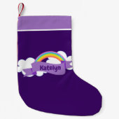 Petite Chaussette De Noël Plutôt Violet Arc-en-ciel personnalisé (Devant)