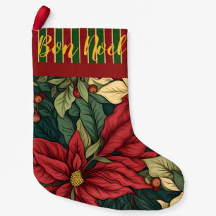 Petite Chaussette De Noël Poinsettia personnalisé de William Morris vintage