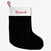Petite Chaussette De Noël Point Polka noir et blanc (Devant)