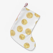 Petite Chaussette De Noël Pointe Polka Dorée Tirée (Devant (Accrochage))