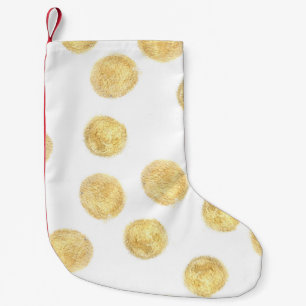 Petite Chaussette De Noël Pointe Polka Dorée Tirée