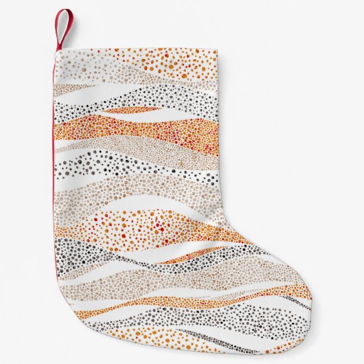 Petite Chaussette De Noël Pointillisme Wavy Polka : Doux Doux Textile (Devant)