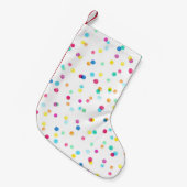 Petite Chaussette De Noël Points Aquarelle Lumineux : Motif transparent. (Devant (Accrochage))