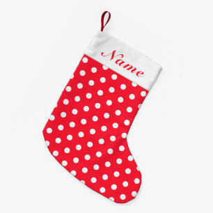 Petite Chaussette De Noël Points blancs Red Christmas Stocker Personnaliser