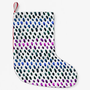 Petite Chaussette De Noël Points colorés : motif d'aquarelle style Memphis