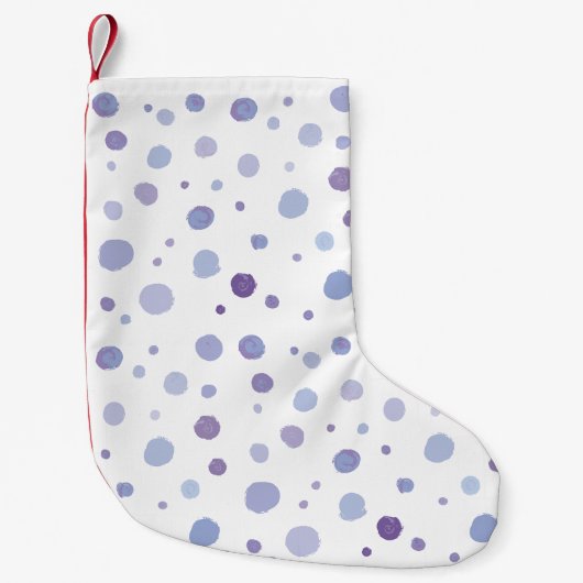 Petite Chaussette De Noël points noirs peints à la main (Devant)