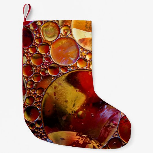 Petite Chaussette De Noël Points or et rouge (Devant)