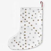 Petite Chaussette De Noël Pois d'argent et d'or (Dos)