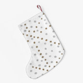 Petite Chaussette De Noël Pois d'argent et d'or (Dos (Accrochage))