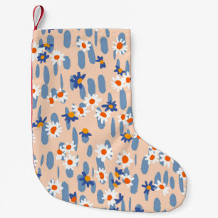 Petite Chaussette De Noël Poissons botaniques : Motif Vintage sans couture.