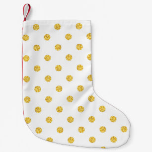 Petite Chaussette De Noël Polka Gold Parties scintillant points Texture