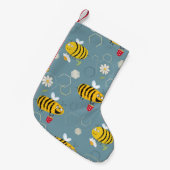 Petite Chaussette De Noël Pollinant Les Abeilles, Flower Garden Scene. (Devant (Accrochage))