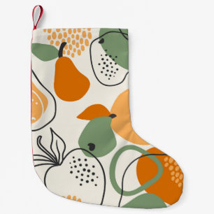 Petite Chaussette De Noël Pommes, poires : motif vintage sans soudure.