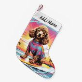 Petite Chaussette De Noël Poodle Dog (Devant (Accrochage))