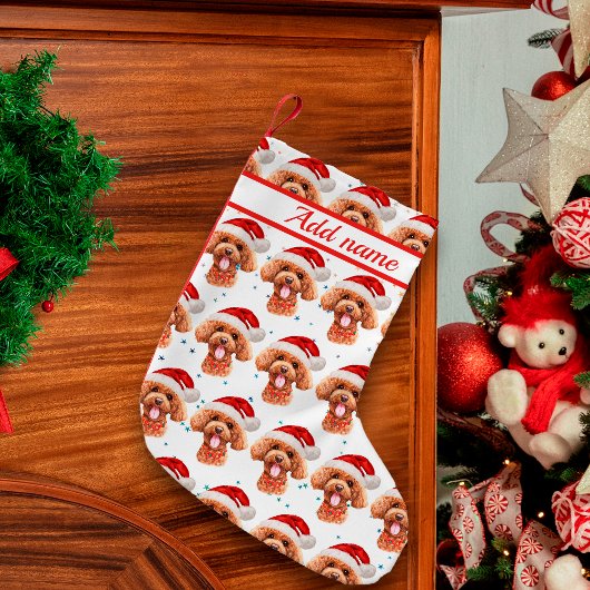 Petite Chaussette De Noël Poodle Dog Breed Christmas Stars