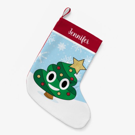 Petite Chaussette De Noël Poop Emoji Noël Stocking (Devant (Accrochage))