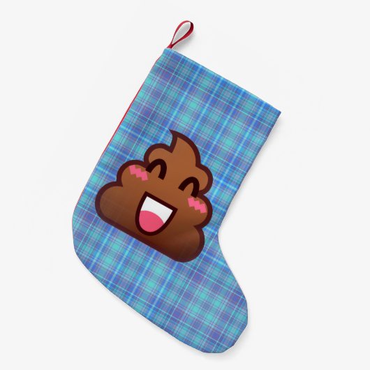 Petite Chaussette De Noël poop plaid emoji xmas stockage de noël (Devant (Accrochage))