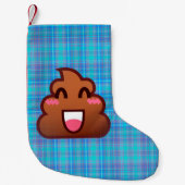 Petite Chaussette De Noël poop plaid emoji xmas stockage de noël (Devant)