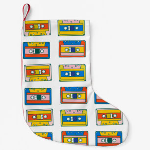 Petite Chaussette De Noël Pop art 90s sans couture motif de cassettes de mus