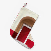 PETITE CHAUSSETTE DE NOËL PORTE EN BOIS ROUGE (Devant (Accrochage))
