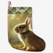 Petite Chaussette De Noël Portrait animal lapin personnalisé (Devant)