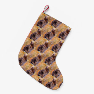 Petite Chaussette De Noël Portrait d'art de chat
