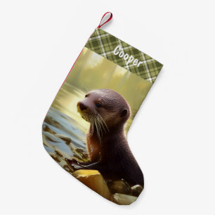 Petite Chaussette De Noël Portrait de la faune de Baby Otter Personnalisé