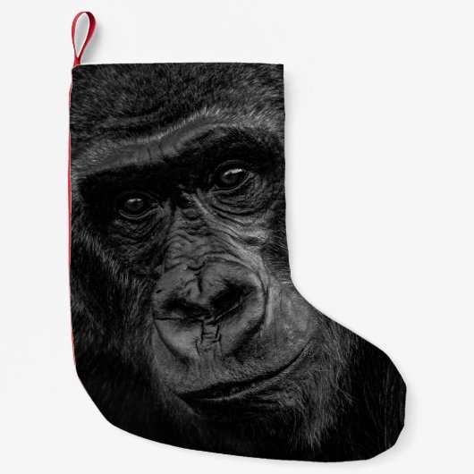 PETITE CHAUSSETTE DE NOËL PORTRAIT DE MONKEY SUR BW (Devant)