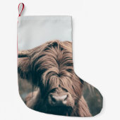 Petite Chaussette De Noël Portrait de vache Highland (Devant)