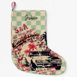 Petite Chaussette De Noël Poster du rallye automobile Retro California