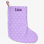 Petite Chaussette De Noël Pot de Noël personnalisé Polka violet (Devant)