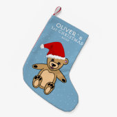 Petite Chaussette De Noël Premier bébé mou de Noël Teddy Bear Santa Hat S (Devant (Accrochage))