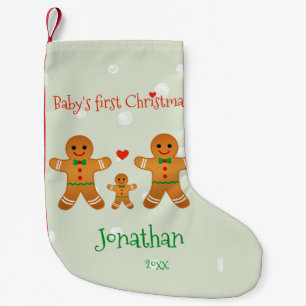 Petite Chaussette De Noël Premier Noël du bébé - bonhommes en pain d'épice