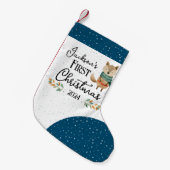 Petite Chaussette De Noël Premier Noël mignon animal boisé (Devant (Accrochage))