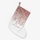 Petite Chaussette De Noël Premier Noël Mme Rose personnalisée Parties scinti (Devant (Accrochage))