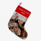 Petite Chaussette De Noël Premier Noël Nouveaux mariés Photo & Noms Simple (Devant (Accrochage))