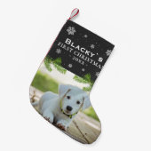 Petite Chaussette De Noël Premier Noël Puppy Photo Pine Snowflake (Devant (Accrochage))