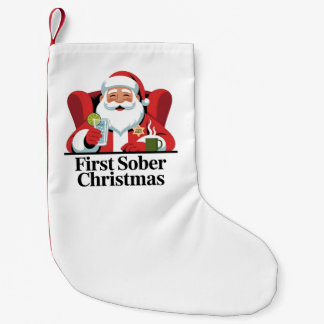 Petite Chaussette De Noël Premier Noël sobre Santa Sobriété Noël