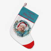 Petite Chaussette De Noël Première couronne d'aquarelle de Noël pour bébé (Devant (Accrochage))