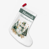 Petite Chaussette De Noël Première nouveauté de Noël vert Père Noël (Devant (Accrochage))