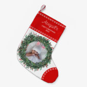 Petite Chaussette De Noël Première photo de Noël du bébé Rouge (Devant (Accrochage))