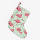 Petite Chaussette De Noël Preppy Chic Elegant Pink Flamingo Motif (Devant (Accrochage))