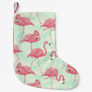 Petite Chaussette De Noël Preppy Chic Elegant Pink Flamingo Motif