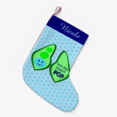 Petite Chaussette De Noël Prêt à faire Pop Baby Boy Blue Pea Custom (Devant (Accrochage))
