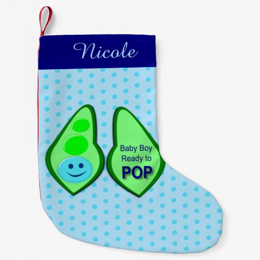 Petite Chaussette De Noël Prêt à faire Pop Baby Boy Blue Pea Custom (Devant)