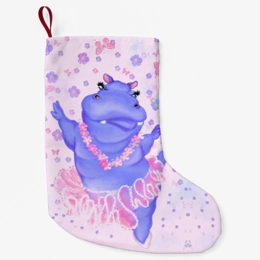 Petite Chaussette De Noël Prima Ballerina Hippo - Add Your Name / texte (Devant)