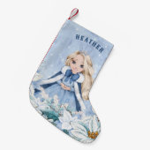 Petite Chaussette De Noël Princesse Blonde Snowy Winter (Devant (Accrochage))