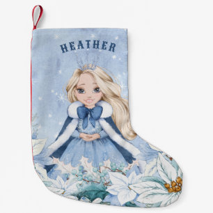 Petite Chaussette De Noël Princesse Blonde Snowy Winter
